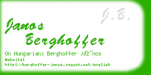 janos berghoffer business card